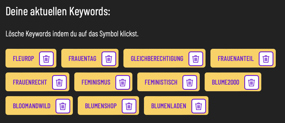 Keywords zum Thema Frauentag